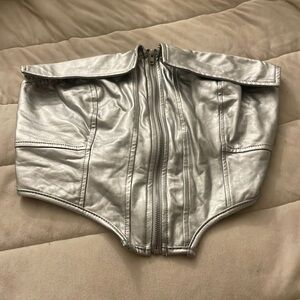SILVER front bandana hem tube top